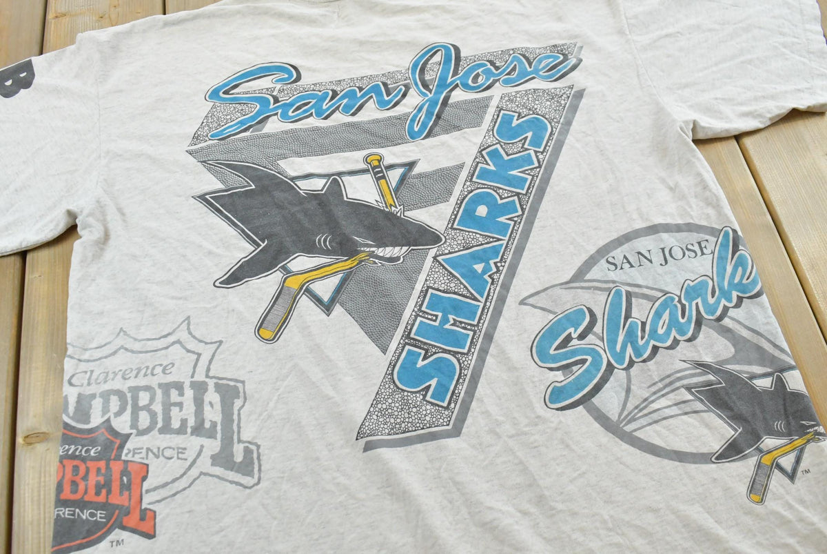 Vintage 1991 Bulletin Athletic San Jose Sharks NHL Graphic T-Shirt Men's XL from propervintagecanada