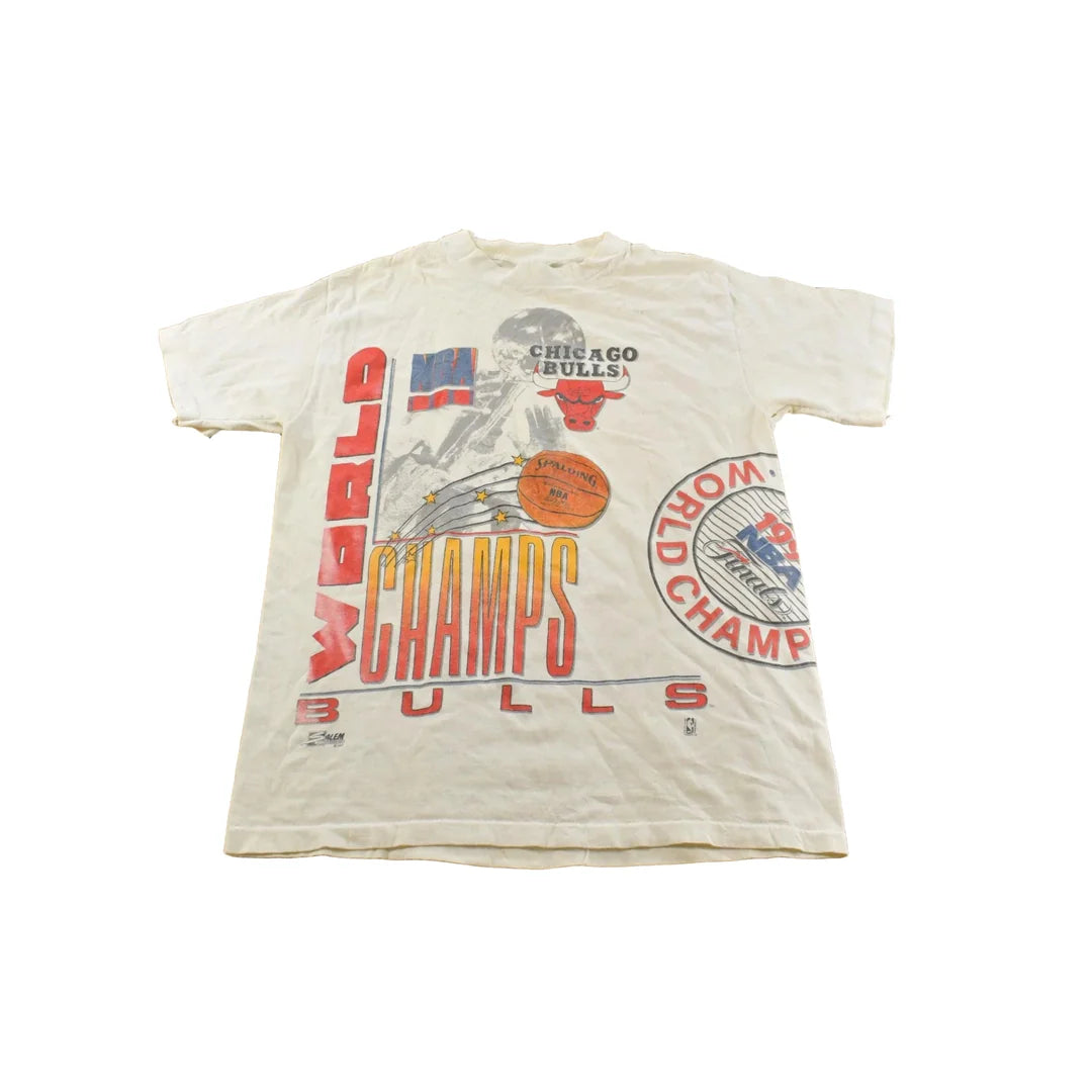 Vintage 1991 Chicago Bulls NBA Champs Salem Sportswear Graphic T-Shirt Men's Large from propervintagecanada