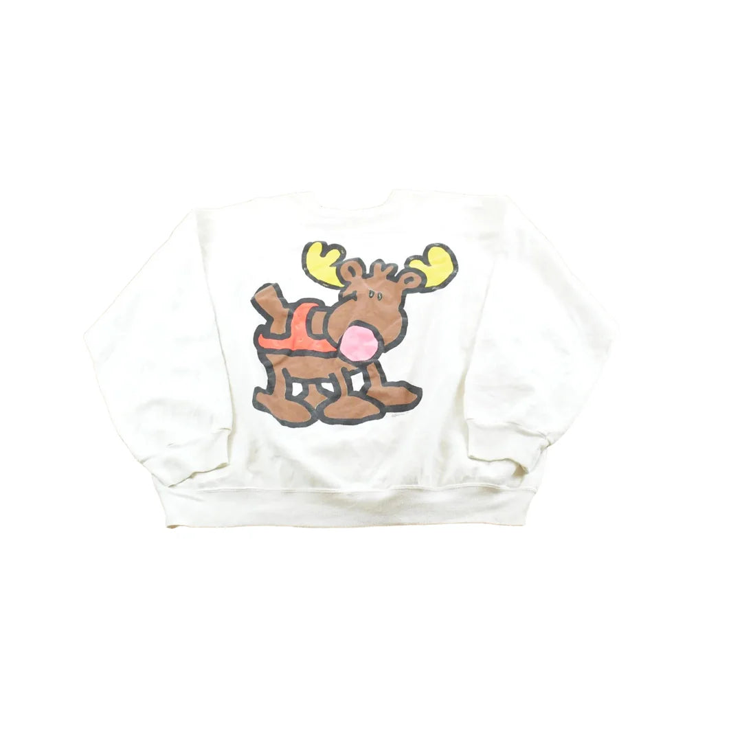 Vintage 1991 Christmas Cute Reindeer Crewneck Sweatshirt Men's XL from propervintagecanada