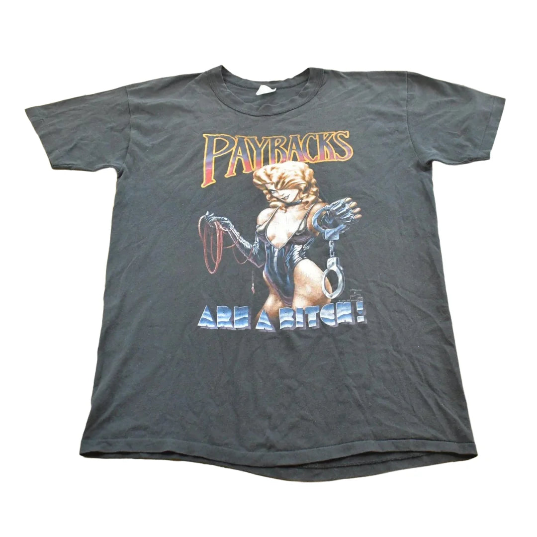 Vintage 1991 JRS Payback Bondage Biker T-Shirt Men's M from propervintagecanada