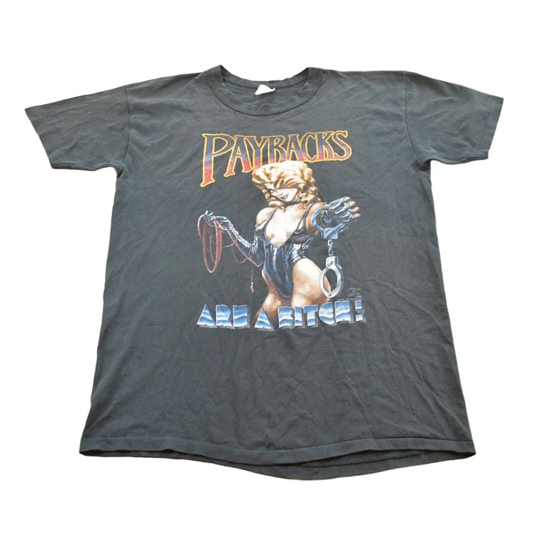 Vintage 1991 JRS Payback Bondage Biker T-Shirt Men's M from propervintagecanada