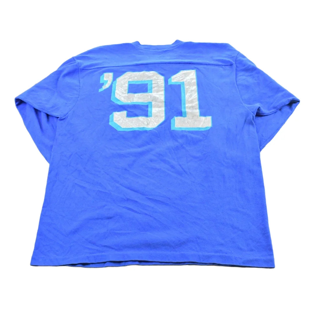 Vintage 1991 K.T. Three Quarter Sleeve Football T-Shirt Mens M from propervintagecanada