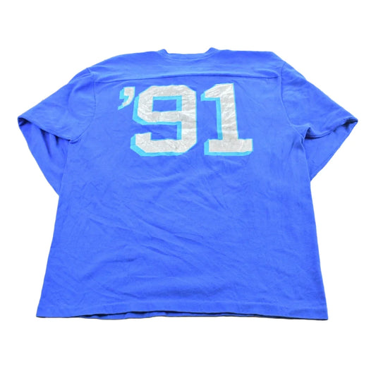 Vintage 1991 K.T. Three Quarter Sleeve Football T-Shirt Mens M from propervintagecanada