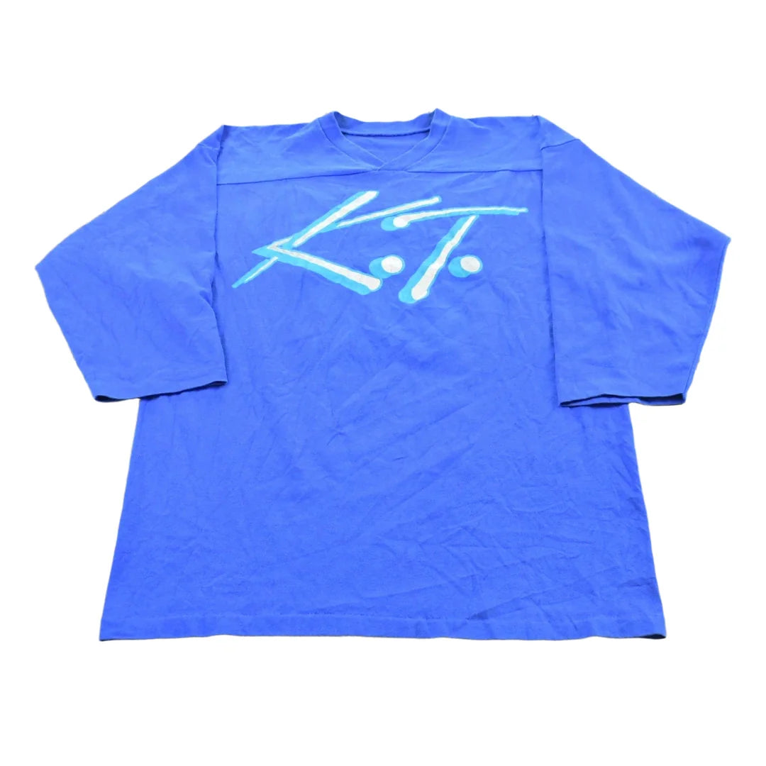 Vintage 1991 K.T. Three Quarter Sleeve Football T-Shirt Mens M from propervintagecanada