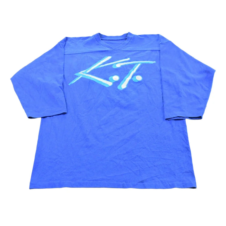 Vintage 1991 K.T. Three Quarter Sleeve Football T-Shirt Mens M from propervintagecanada