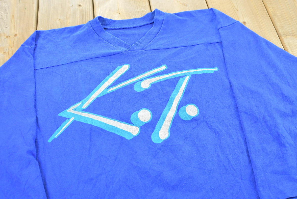 Vintage 1991 K.T. Three Quarter Sleeve Football T-Shirt Mens M from propervintagecanada