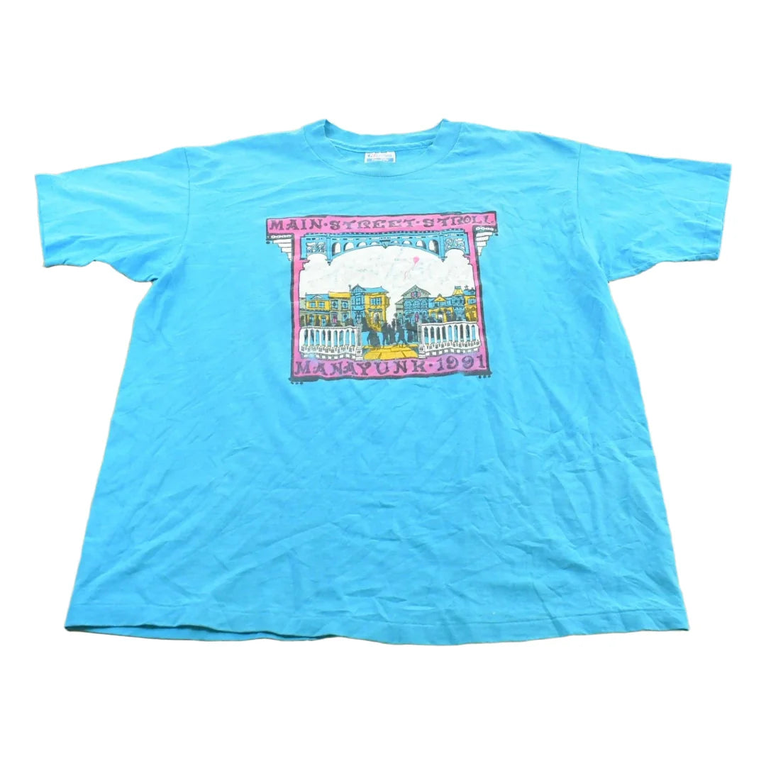 Vintage 1991 Main Street Manayunk T-Shirt Men's L from propervintagecanada