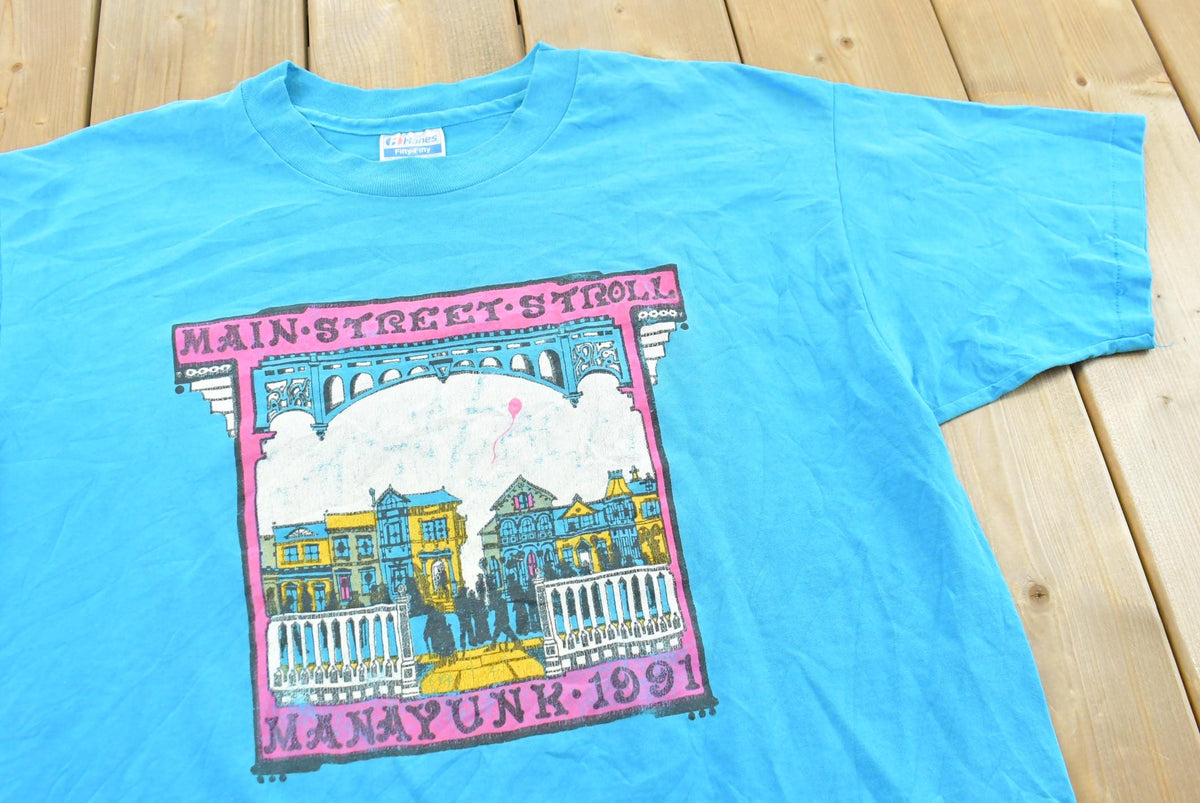 Vintage 1991 Main Street Manayunk T-Shirt Men's L from propervintagecanada