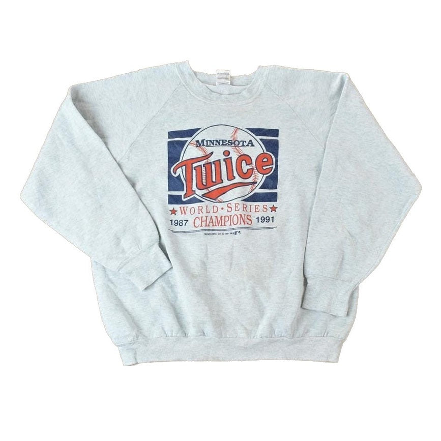 Vintage 1991 Minnesota Twice World Series Champions MLB Crewneck Sweatshirt Men's Large from propervintagecanada