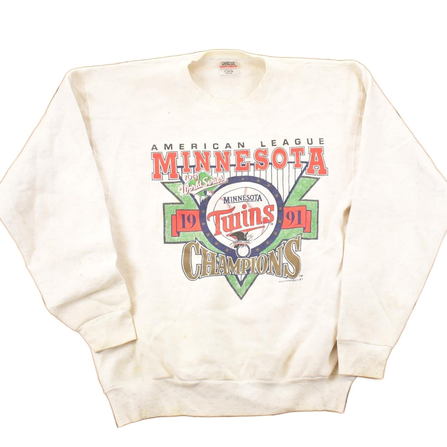 Vintage 1991 Minnesota Twins Champions MLB Crewneck Sweatshirt Men's L from propervintagecanada