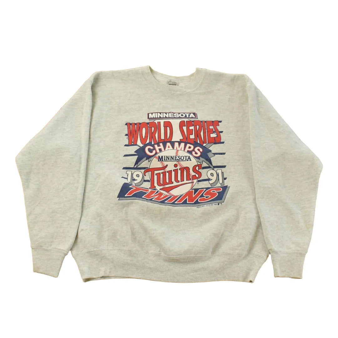 Vintage 1991 Minnesota Twins MLB World Series Champions Crewneck Sweatshirt Men's M-L from propervintagecanada