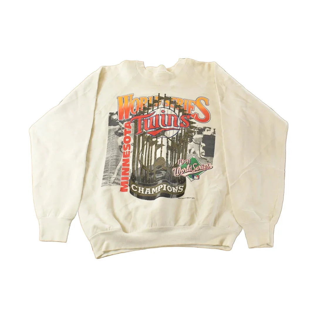 Vintage 1991 Minnesota Twins World Champions MLB Crewneck Sweatshirt Men's Large from propervintagecanada