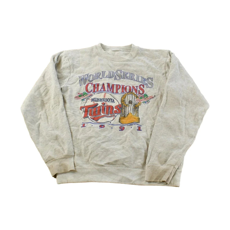 Vintage 1991 Minnesota Twins World Series Champions Crewneck Sweatshirt ��� 90s Baseball Sportswear from propervintagecanada