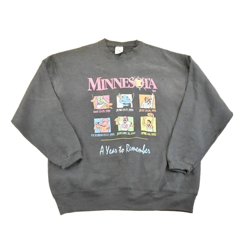 Vintage 1991 Minnesota Year To Remember Souvenir Crewneck Sweatshirt Mens L from propervintagecanada