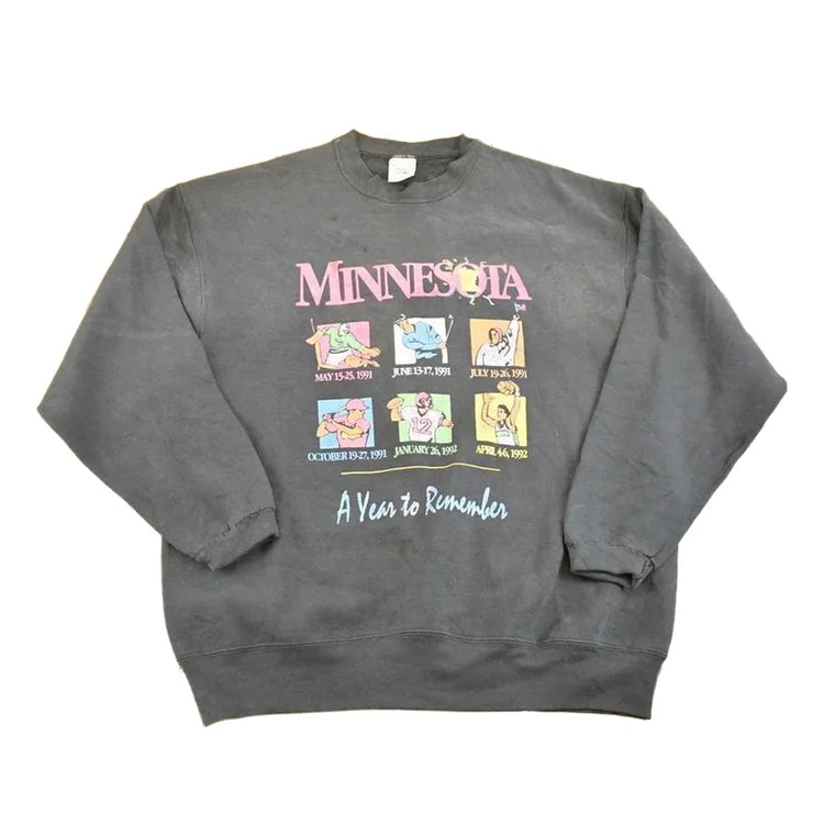 Vintage 1991 Minnesota Year To Remember Souvenir Crewneck Sweatshirt Mens L from propervintagecanada