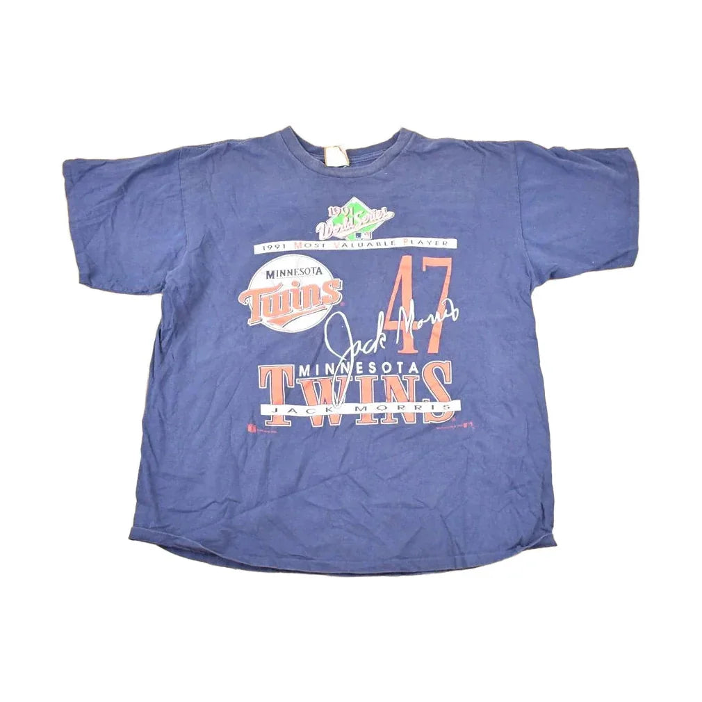 Vintage 1991 Nutmeg Mills Minnesota Twins World Series MLB T-Shirt Men's XL from propervintagecanada