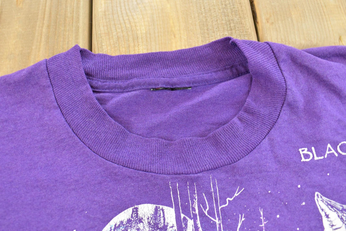 Vintage 1991 Rag Tops Black Hills Wolf Souvenir T-Shirt Men's S from propervintagecanada