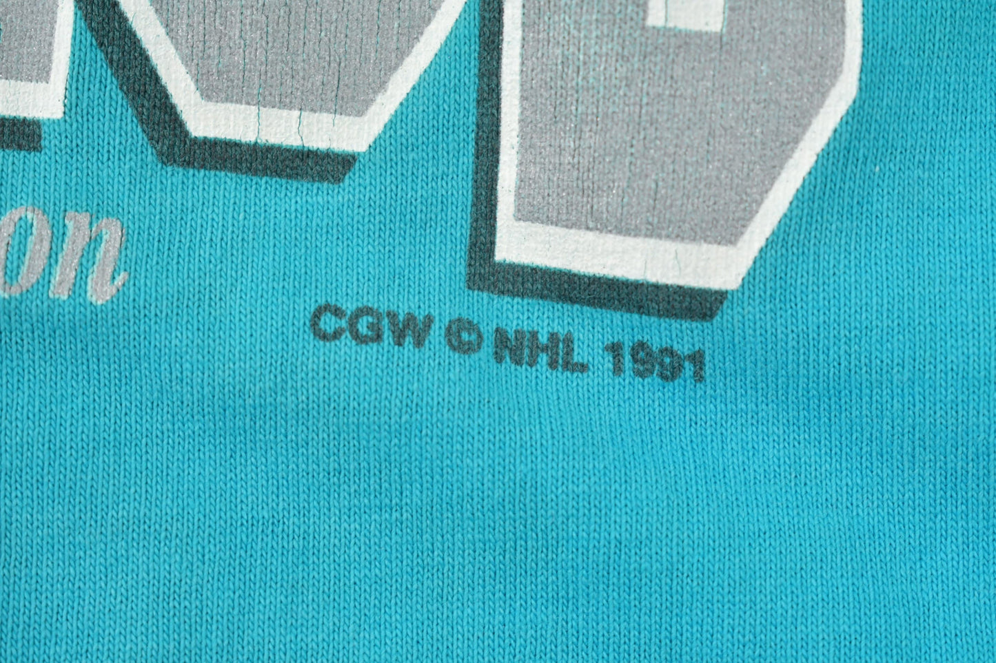 Vintage 1991 San Jose Sharks Hockey Club NHL Graphic T-Shirt Men's XL from propervintagecanada