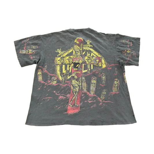 Vintage 1991 Slayer Seasons in the Abyss Tour Thrashed Band T-Shirt Men's XL from propervintagecanada