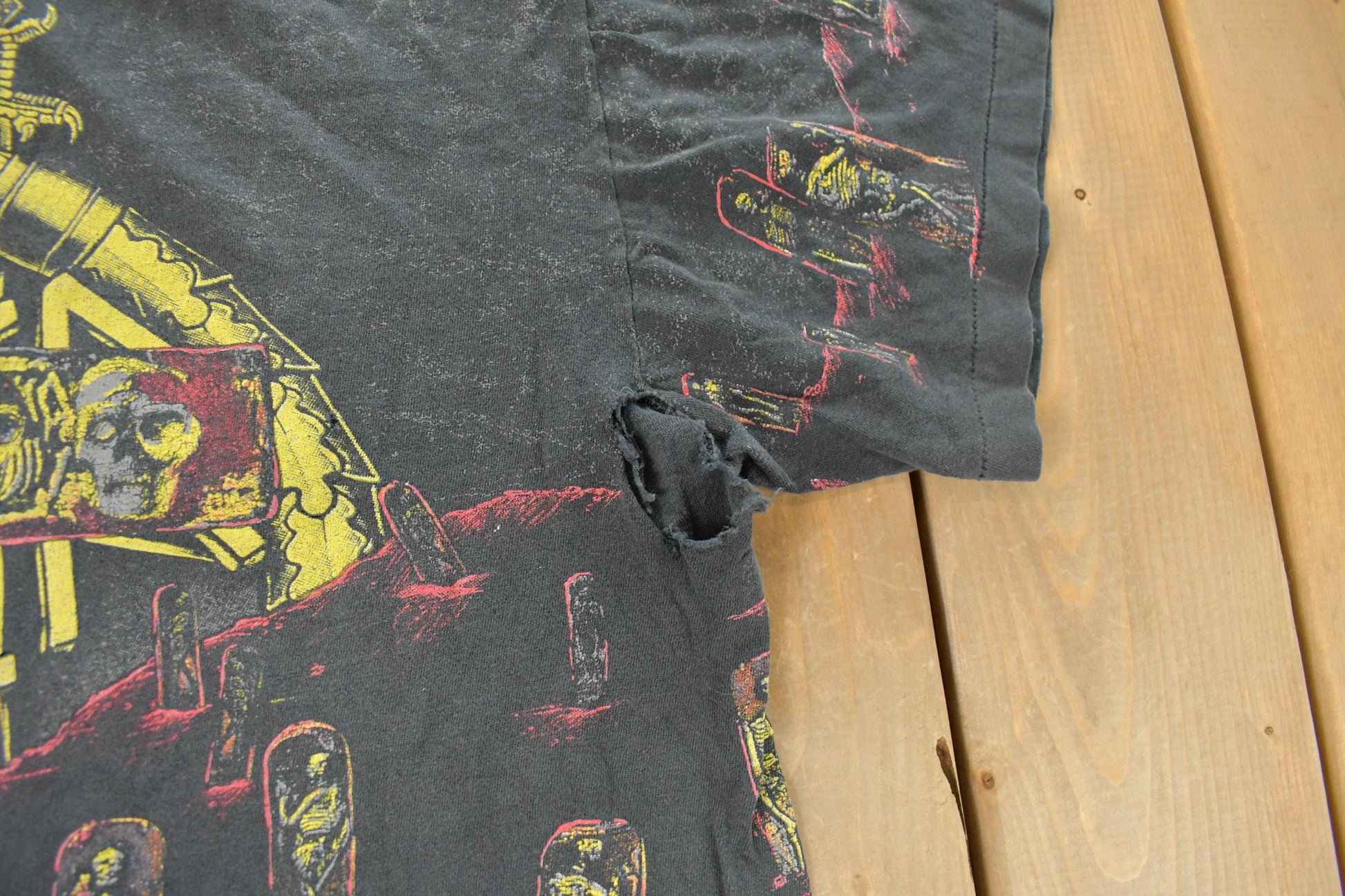 Vintage 1991 Slayer Seasons in the Abyss Tour Thrashed Band T-Shirt Men's XL from propervintagecanada