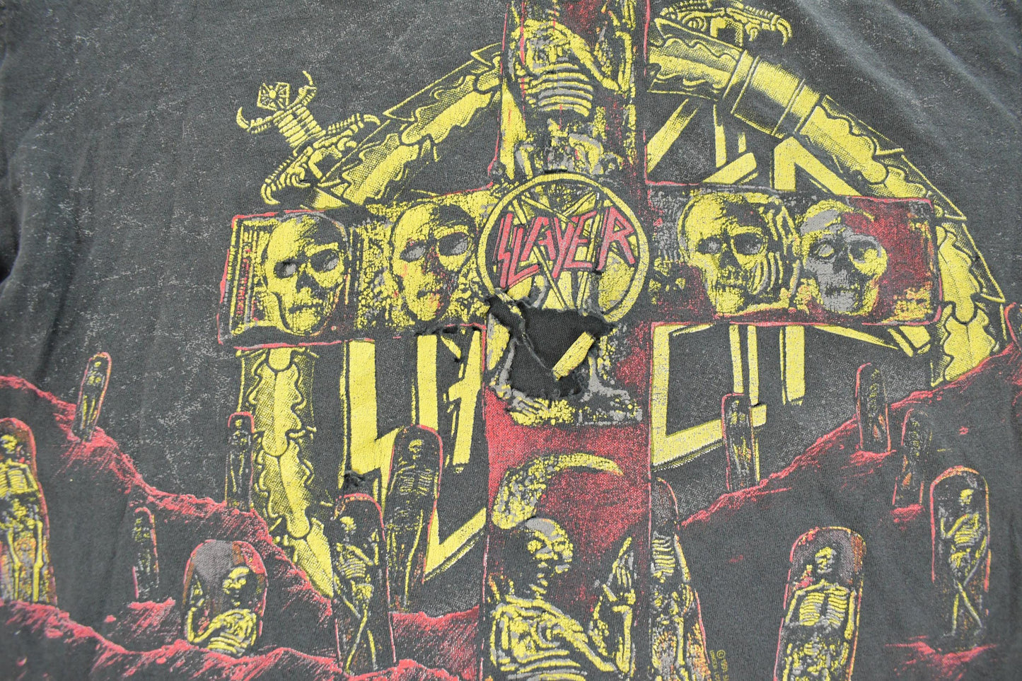 Vintage 1991 Slayer Seasons in the Abyss Tour Thrashed Band T-Shirt Men's XL from propervintagecanada