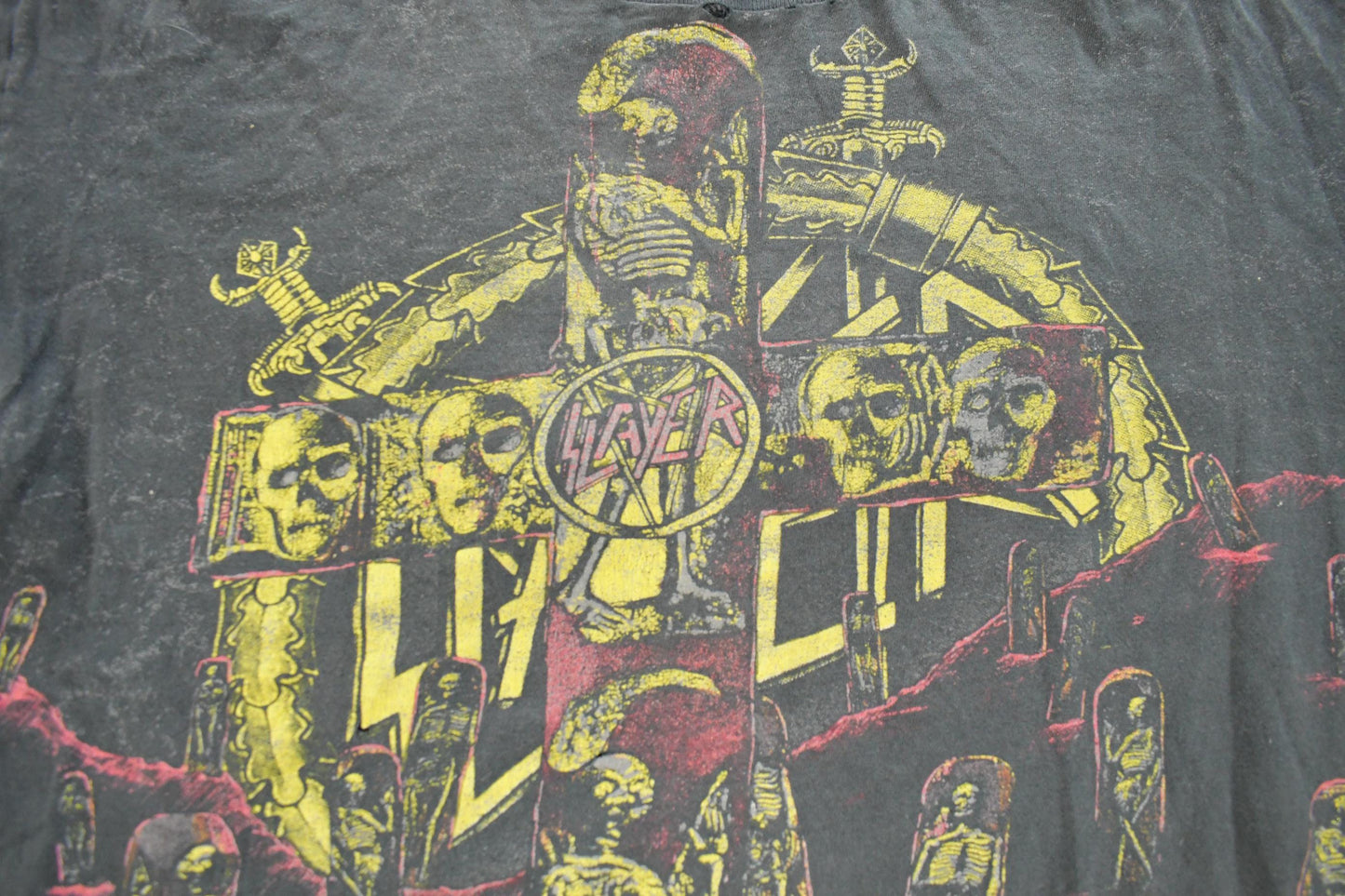 Vintage 1991 Slayer Seasons in the Abyss Tour Thrashed Band T-Shirt Men's XL from propervintagecanada