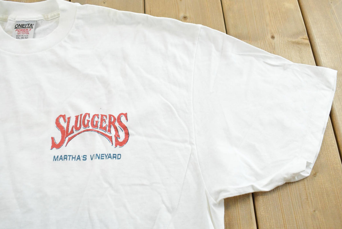 Vintage 1991 Sluggers Sports Bar & Grill Marthas's Vineyard T-Shirt Men's 2XL from propervintagecanada