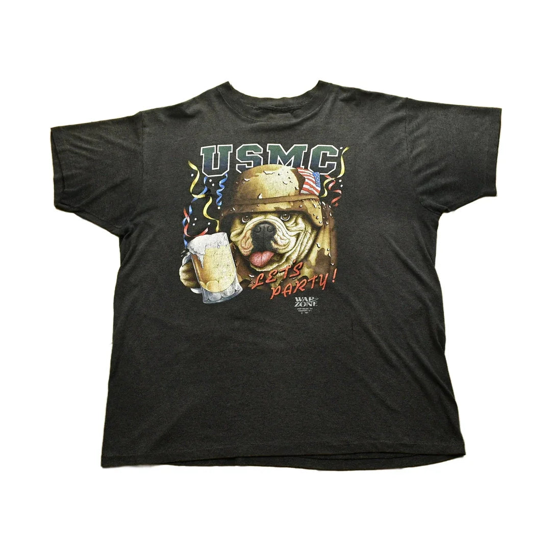 Vintage 1991 USMC War Zone 3D Emblem T-Shirt from propervintagecanada