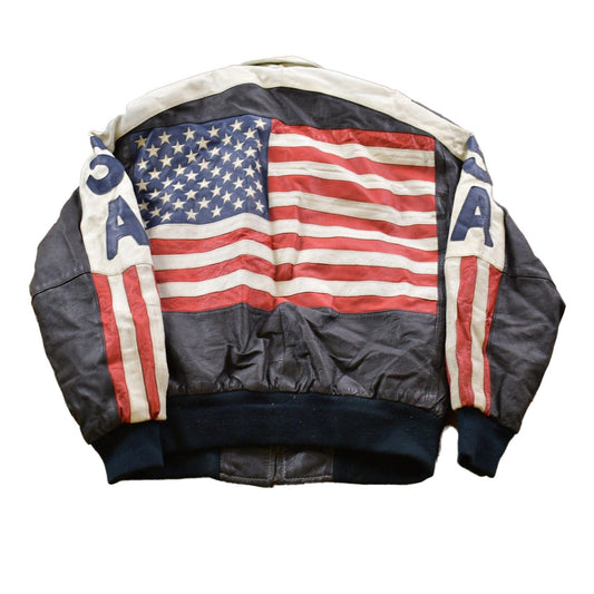Vintage 1991 WHEREMI USA Leather Jacket Men's Large from propervintagecanada
