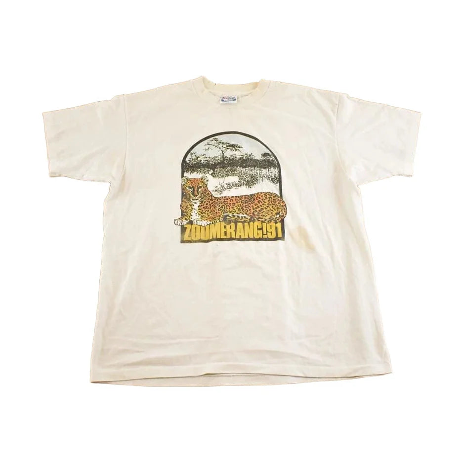 Vintage 1991 Zoomerang Leopard Souvenir Travel T-Shirt Mens L from propervintagecanada