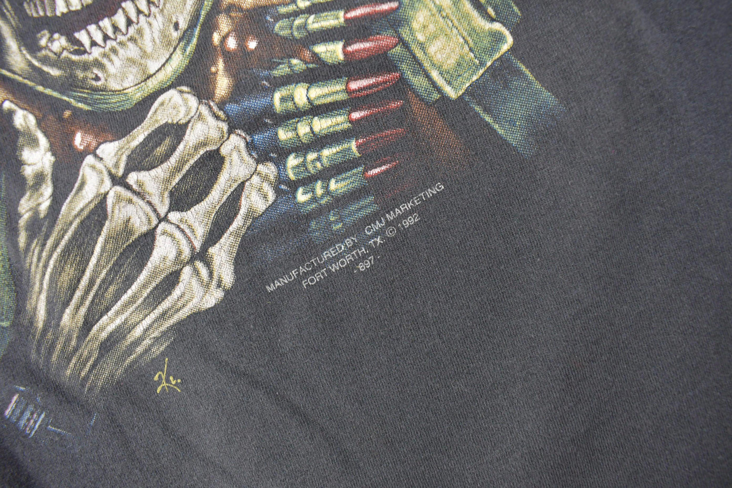 Vintage 1992 Bad To The Bone Single Stitch 3D Emblem T-Shirt Made In USA Size XL from propervintagecanada