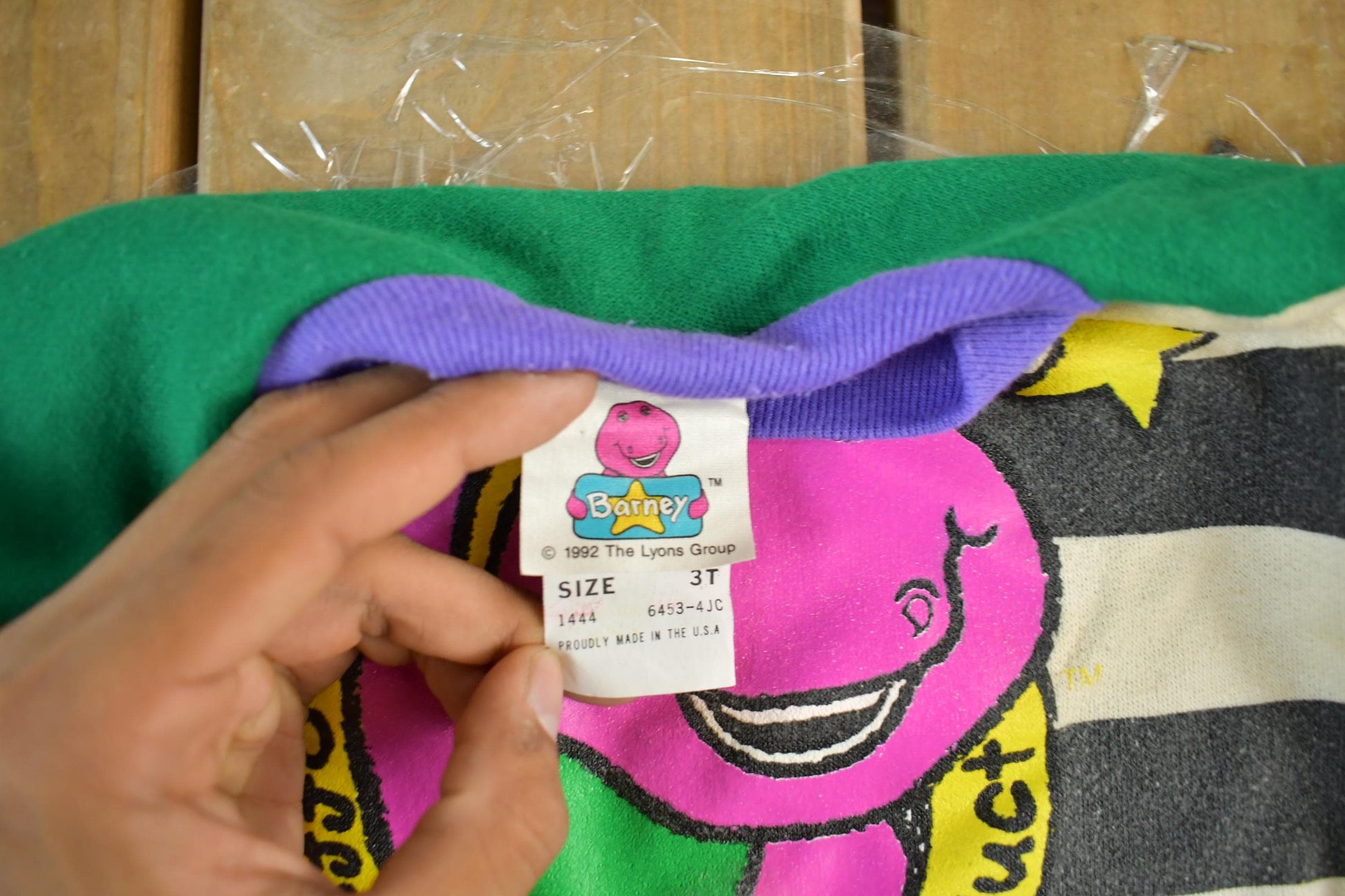 Vintage 1992 Barney Crewneck Sweatshirt Toddlers 3T from propervintagecanada