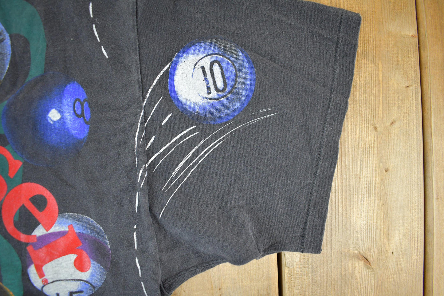 Vintage 1992 Budweiser Billiards Pool All Over Print Graphic T-Shirt Men's Large from propervintagecanada
