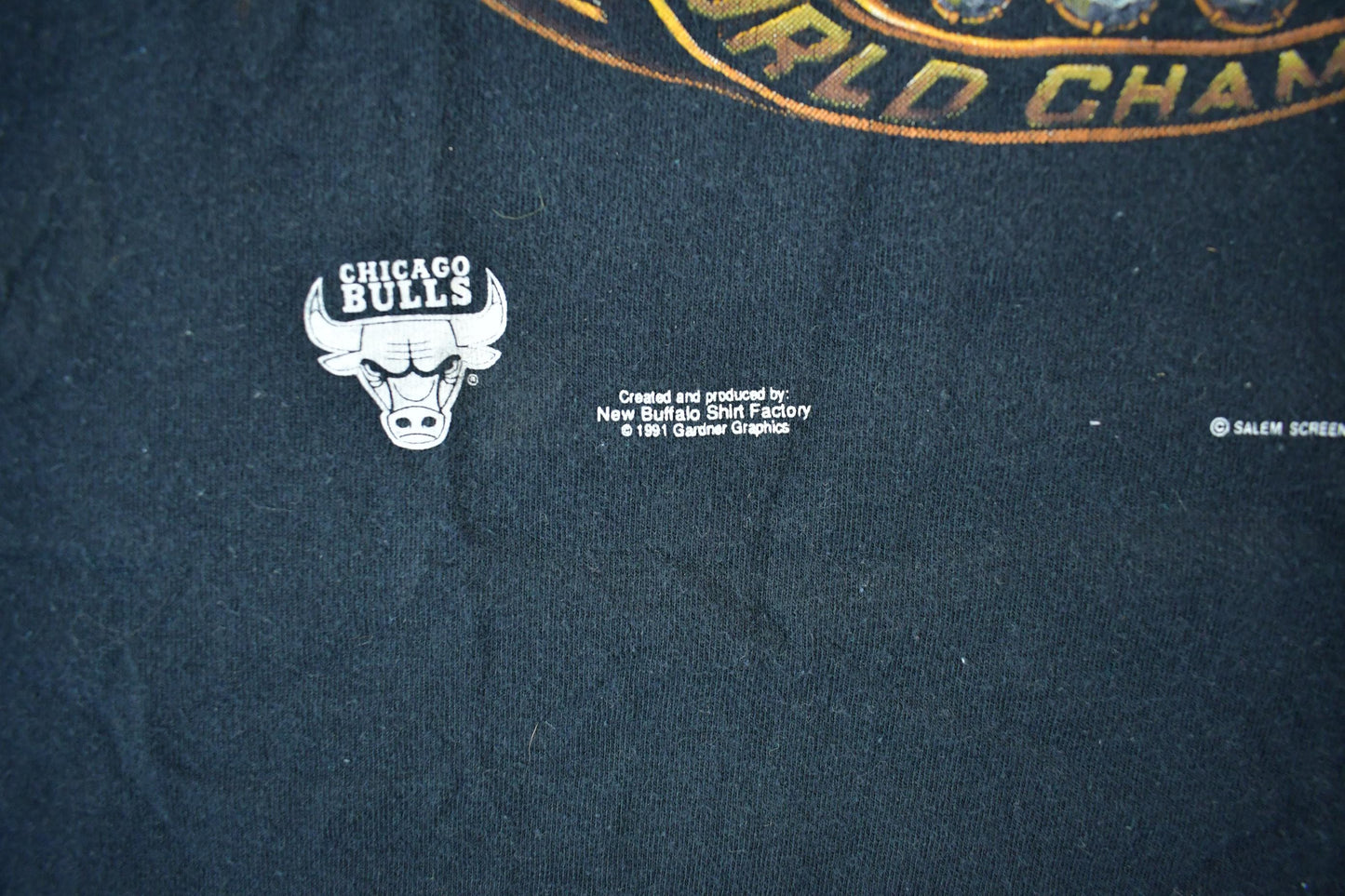 Vintage 1992 Chicago Bulls NBA World Champions Graphic T-Shirt / Back to Back / Streetwear / Salem Sportswear / Single Stitch / Made In USA from propervintagecanada