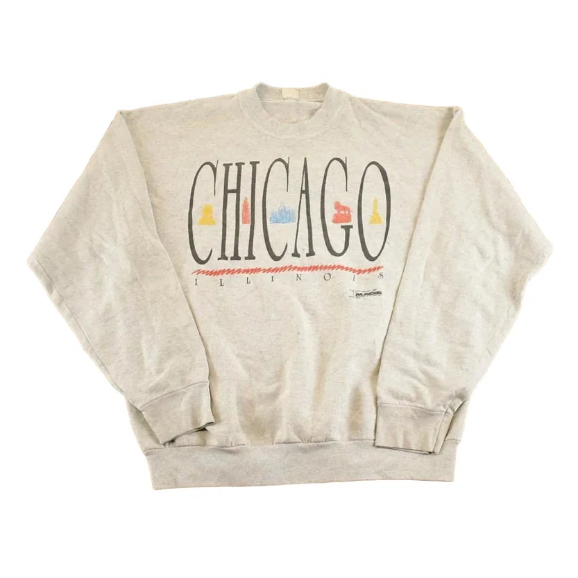 Vintage 1992 Chicago Illinois Souvenir Crewneck Sweatshirt Men's L from propervintagecanada