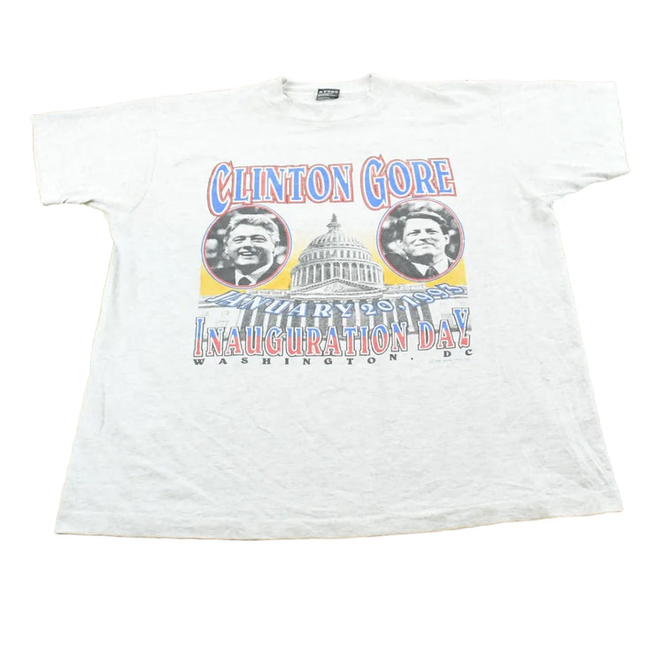 Vintage 1992 Clinton Gore Inauguration Day US President Graphic T Shirt Mens XL from propervintagecanada