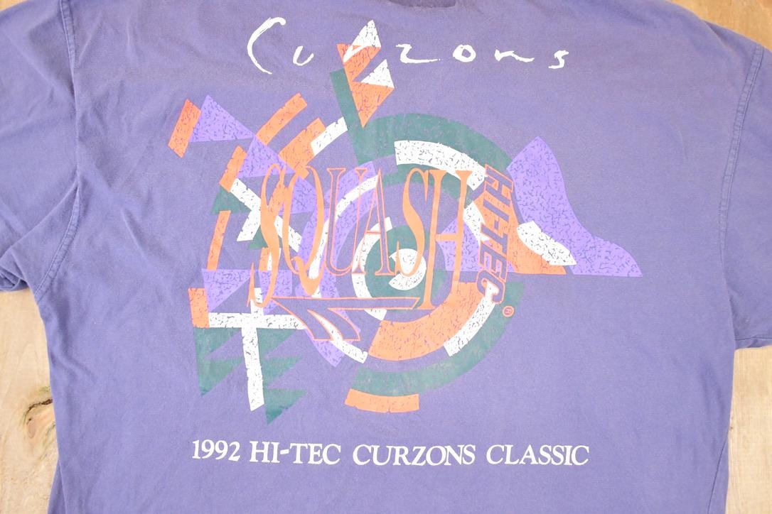 Vintage 1992 Curzons Classic Graphic Print Button Up Shirt Men's L from propervintagecanada