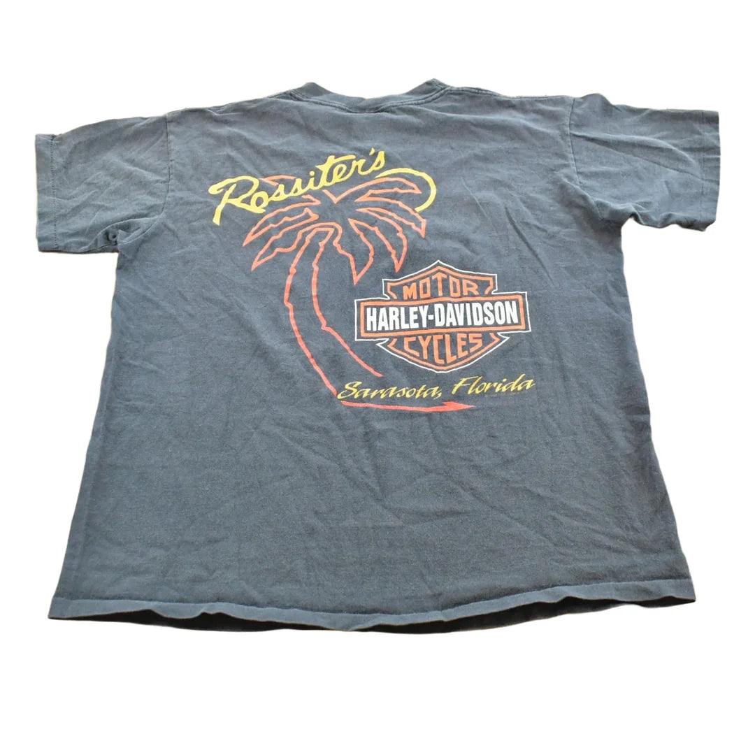 Vintage 1992 Eagle vs Dragon Harley Davidson Sarasota Florida T-Shirt Mens M from propervintagecanada