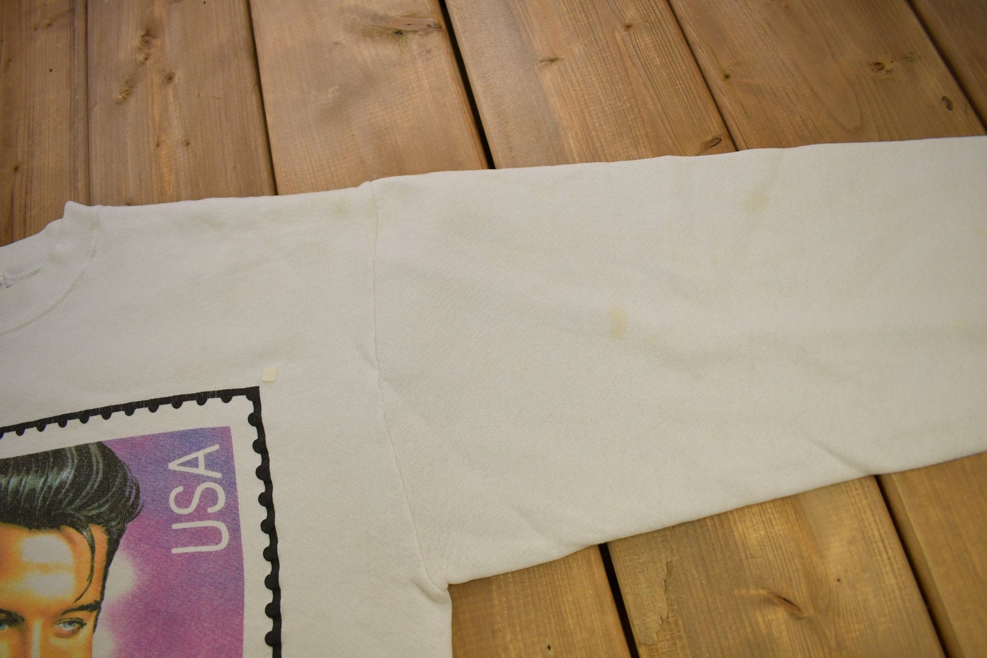 Vintage 1992 Elvis Presley Post Stamp Graphic Crewneck Sweatshirt from propervintagecanada
