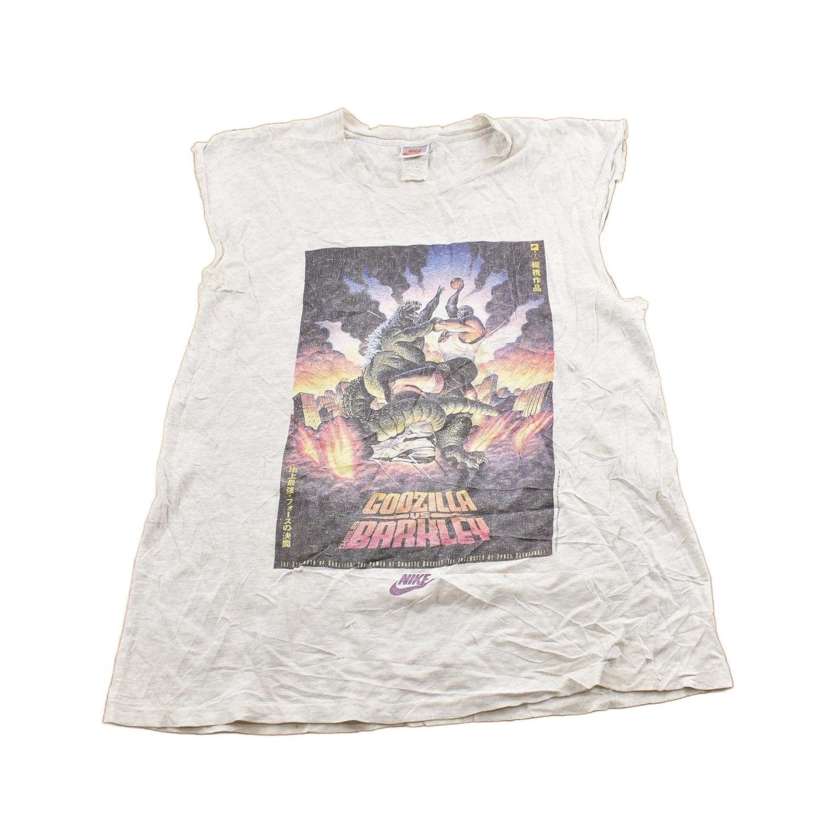 Vintage 1992 Godzilla VS Charles Barkley NIke Gray Tag Graphic T-Shirt Men's Medium from propervintagecanada
