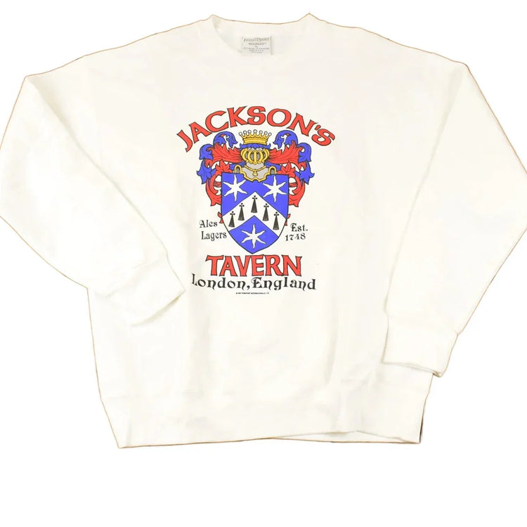 Vintage 1992 Jackson's Tavern London England Graphic Print Crewneck Sweatshirt Mens XL from propervintagecanada