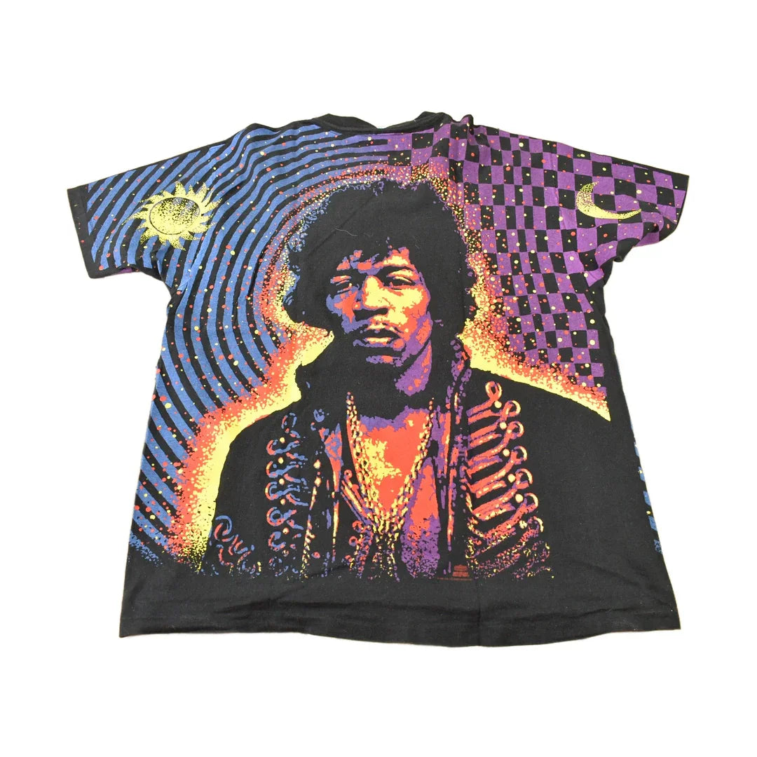 Vintage 1992 Jimi Hendrix Are You Experienced? All Over Print Single Stitch Band T-Shirt from propervintagecanada