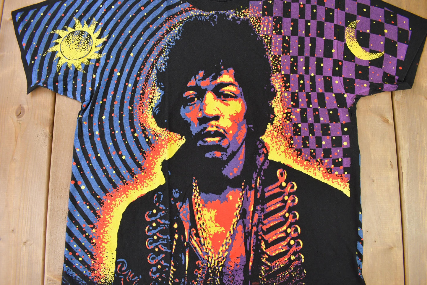 Vintage 1992 Jimi Hendrix Are You Experienced? All Over Print Single Stitch Band T-Shirt from propervintagecanada