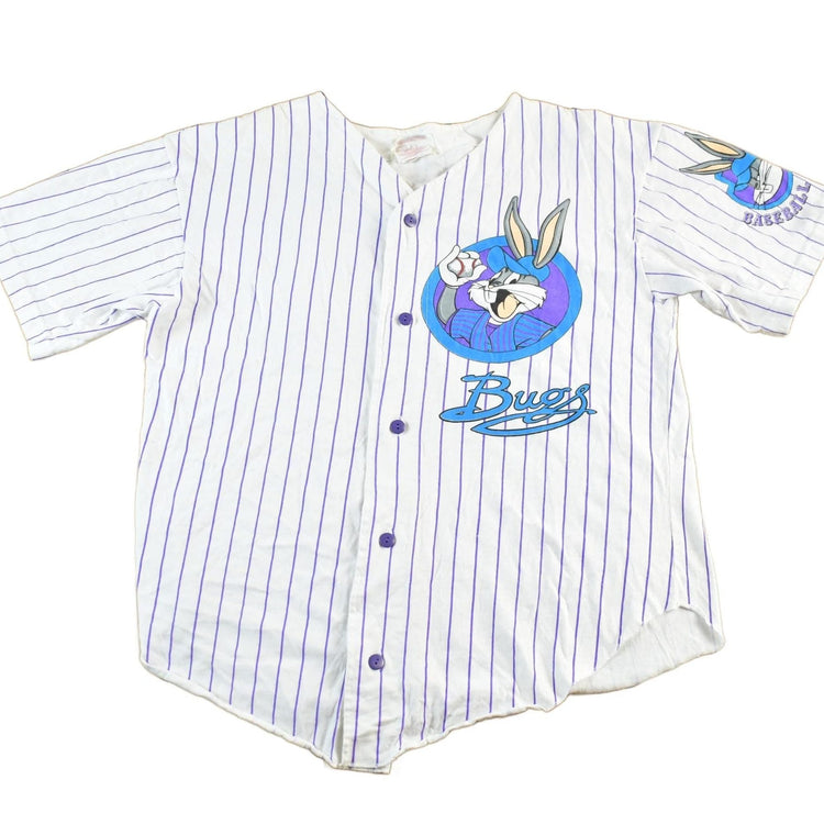 Vintage 1992 Looney Tunes Bugs Bunny Baseball Jersey Shirt Men's Medium from propervintagecanada