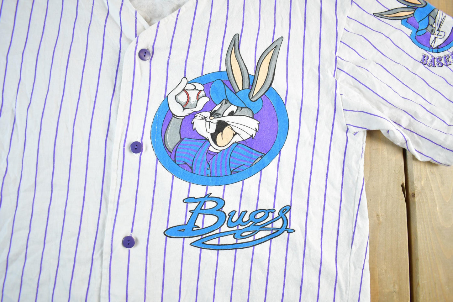 Vintage 1992 Looney Tunes Bugs Bunny Baseball Jersey Shirt Men's Medium from propervintagecanada