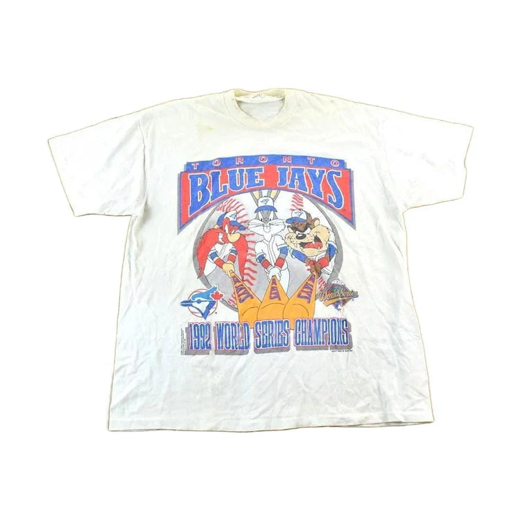 Vintage 1992 Looney Tunes Toronto Blue Jays World Series Champions T Shirt Men's XL from propervintagecanada