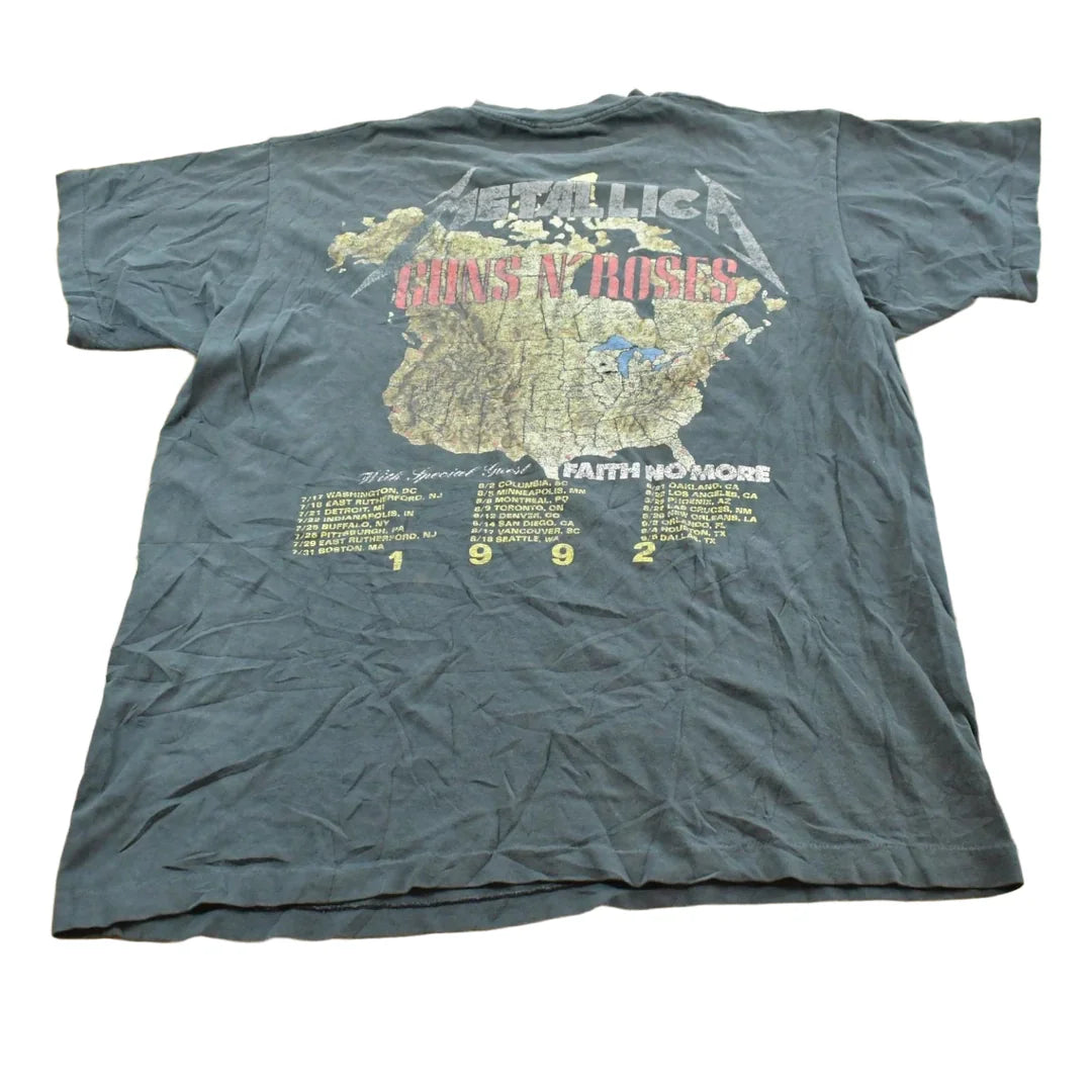 Vintage 1992 Metallica Guns Roses Tour Band T-Shirt Men's XL from propervintagecanada