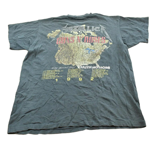 Vintage 1992 Metallica Guns Roses Tour Band T-Shirt Men's XL from propervintagecanada