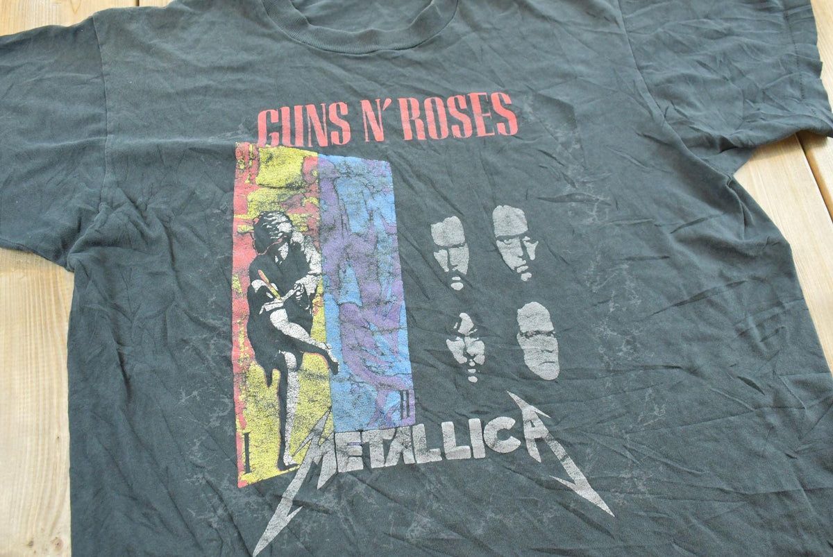 Vintage 1992 Metallica Guns Roses Tour Band T-Shirt Men's XL from propervintagecanada