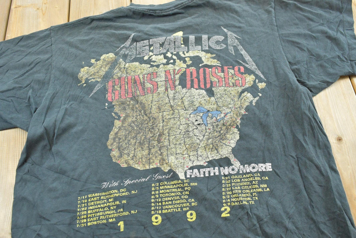 Vintage 1992 Metallica Guns Roses Tour Band T-Shirt Men's XL from propervintagecanada